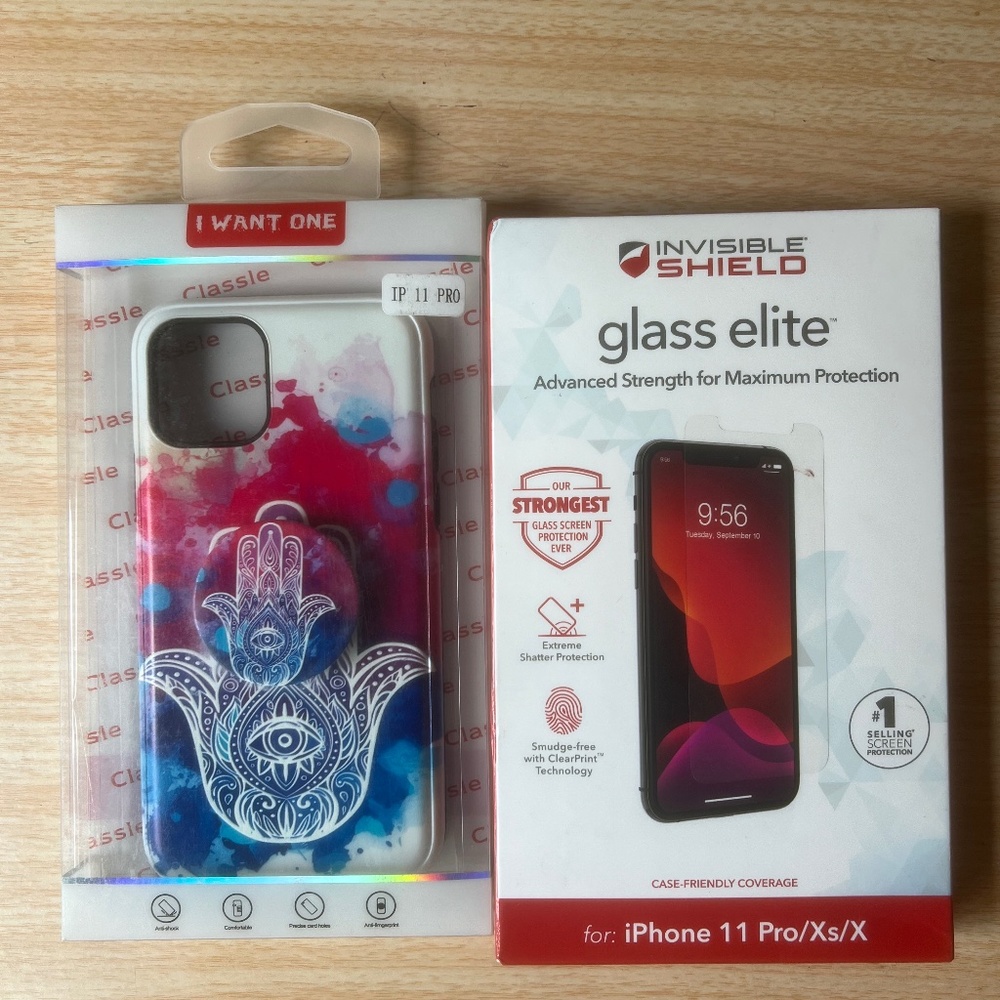 iPhone 11 Pro  extra durable case w/pop-socket floral patter